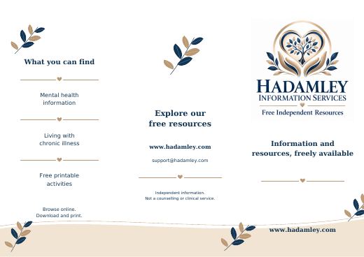 First page of Hadamley folded leaflet
